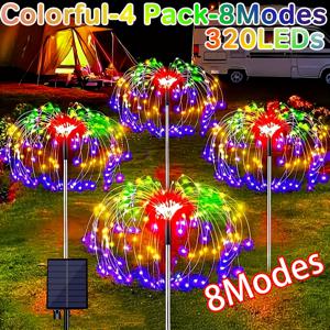 TEMU 4/1 팩 태양 화염 연기 조명, 야외 태양 RV 조명, 8 패턴 DIY 경관 조명 IP65 조명 RV 보도, 트레일, 뒷마당 잔디, 휴일 파티, RV 외부 조명 장식|DIY