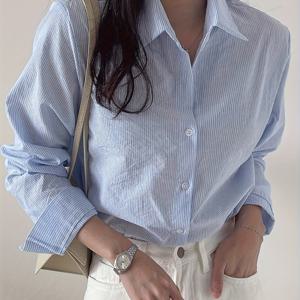 TEMU 우아한 여성용 버튼업 셔츠 - 긴 소매, 라펠 칼라, 폴리에스터, 봄/가을 야외 활동에 완벽, 세련된 유럽 및 미국 디자인