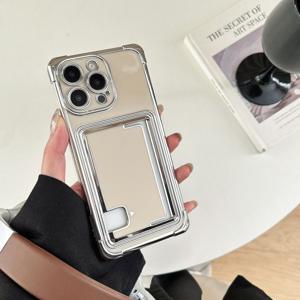 TEMU APPLE Iphone 모델 11, 12, 13, 14, 15, 16, 플러스, 프로, 및 프로용 인스 스타일 전기 도금 단색 사이드 인서트 카드 정밀 구멍 폰 케이스