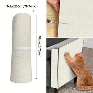 TEMU 1pc 자체 접착식 고양이 긁는 패드, 고양이 등반 장난감 - 가구 및 벽을 보호하기 위한 고양이 긁는 보드 - 임의 절단, 강한 접착, 부드럽고 내마모성, 다양한 색상 제공