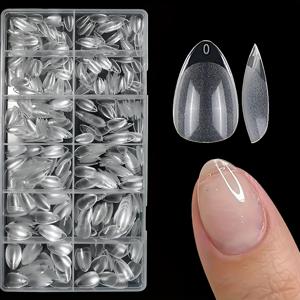 TEMU 600개 XXS 짧은 매트 투명한 부드러운 젤 네일 팁 - 쉽게 적용되는 속편 네일 팁 - DIY 네일 아트 열혈 팬의 이상적인 네일 도구, 네일 연장 팁 | 투명 팁 | 부드러운 젤 네일 팁, 네일 아트 액세서리