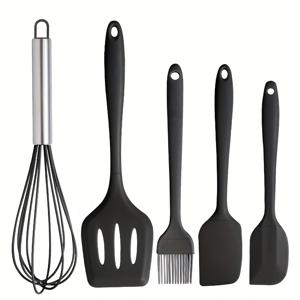 TEMU 5pcs 컬러풀한 실리콘 주방 도구 세트 베이킹 용품 대형 스크래퍼/작은 스크래퍼/믹서/오일 브러시/긴 스팟ゥ라 마카론 컬러 베이킹 도구 케이크 크림 스팟ゥ라 치즈 스팟ゥ라 주방 도구
