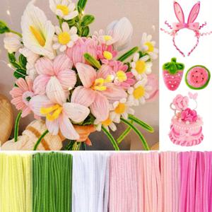 TEMU 301 Twisty Stick Flower Bouquet 컬러 스키마 세트, 업그레이드된 밀도와 두꺼운, 인기있는 보석 컬러 매칭 올인원 조합, 지침서와 함께, 50+ 비디오 코스, DIY 핸드메이드, 초보자에게 적합, 파티 장식 축제 선물, 등