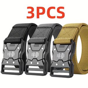 TEMU 3pcs 남성 패션 벨트 세트, 스포츠 및 야외 모험에 적합, 편안하고 통기성이 좋은 중립 스타일