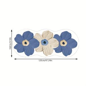 TEMU 1개 벨벳 850g/㎡ 두꺼운 유화 꽃무늬 침대 매트, 미끄럼 방지 라텍스 백킹, 세탁기 사용 가능, 거실·침실·소파 옆·욕실용, 편안하고 아름다운 홈