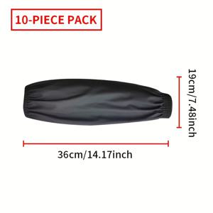 TEMU 10pcs PU 재질 방수, 오일 방지 및 얼룩 방지 팔 슬리브 세트, 남성과 여성 모두에게 적합합니다. 검정색과 흰색으로 된 주방 슬리브, 주방, 욕실, 수산 제품 가공 및 기타 장소에서 사용할 수 있습니다.|팔토시