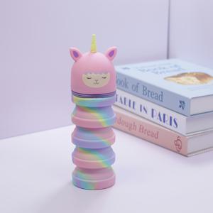 TEMU 귀여운 무지개 포니 만화 실리콘 필통 - 확장형 & 접이식 디자인, 쉬운 세척 휴대용 정리함, 학교/사무실/여행용, 귀여운 필기구 보관함, 독특한 디자인, 내구성 있는 학용품