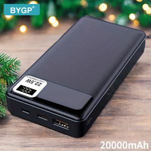 TEMU BYGP 1개 22.5W 초고속 충전 모바일 파워뱅크 10000mAh/20000mAh - 아이폰 PD 18W 및 QC3.0 호환, USB-A/Type-C/Micro 포트, LED 디스플레이, 야외 캠핑용 비상 백업 배터리 팩|보조배터리|보조배터리20000