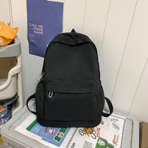 TEMU 4pcs 중학생 대학생 단순하고 단색 배낭 세트, 레저 남성과 여성을 위한 대용량 어깨 가방 포함(배낭 + 핸드백 + 크로스 바디 백 + 필통)|남자크로스백