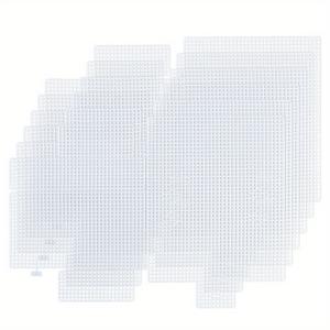 TEMU 자수, 뜨개질 및 크로셰용 6개입 화이트 플라스틱 메쉬 캔버스 시트 - 17.13x11.93인치, 4mm 구멍 포함
