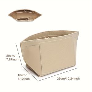 TEMU 1pc 필렛 인서트 가방 정리함, 휴대용, 캐주얼 스타일, 부드러운 소재, 대용량 멀티 포켓, 내구성 있는 금속 지퍼, 랜덤 프린팅, 여성용 토트 핸드백, 화장품 여행 지갑