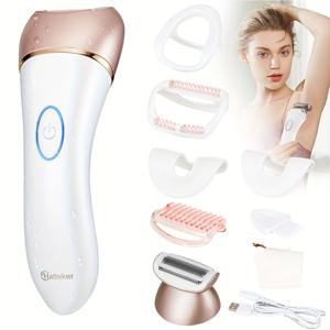 TEMU 여성용 바디 헤어 리무버, 다기능 면도기, 다리, 팔꿈치, 그리고 민감한 부위용, 스테인레스 스틸 블레이드, 충전식 리튬 배터리, USB 충전, 600mAh 용량