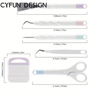 TEMU CYFUN 디자인 6개 세트 공예 비닐 제거 도구 - DIY 스크랩북 & 실루엣 조각 키트, 정밀 핸들 포함, 