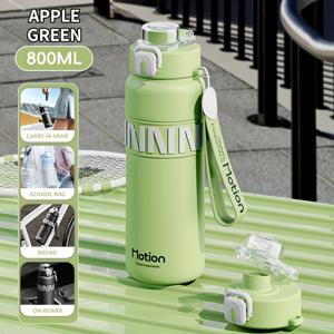 TEMU 1pc 스테인레스 스틸 보온 보냉 물병 600ML/800ML, 뿌리, 재사용 가능한 타원형 컵, 손세탁만, 깨지지 않는, 다목적, 야외 스포츠, 여행, 캠핑, 성인 생일 선물에 이상적|트래블보틀