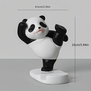 TEMU 1개 귀여운 판다 휴대폰 & 태블릿 홀더 스탠드, 앉아 있는 판다 디자인, iPad/스마트폰 독, 블랙 & 화이트 홈/오피스 데코, 아이폰, 킨들, 누크 호환 - 판다 애호가를 위한 이상적인 선물, 튼튼한 베이스와 안정적인 스탠드가 있는 데스크 또는 침대 옆 사용을 위한 매력적인 판다 테마 기기 홀더, 폰 케이스 홀더 그립 판다