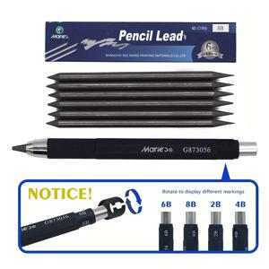 TEMU 5.6mm 기계식 압력 기계 펜실 자동 브래킷, 목공 드로잉 펜실 6pcs 8B 리필, 건설 수동 드로잉, 쓰기, 색칠, 스케치에 적합