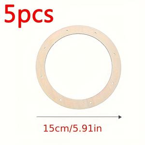 TEMU 5개 미완성 원형 나무 꽃 화환 프레임, DIY 정원 장식용, 결혼식 휴일 파티 걸이 장식품, 목공예 공예, 홈파티 페스티벌 데코 펜던트, 친구를 위한 완벽한 생일 선물