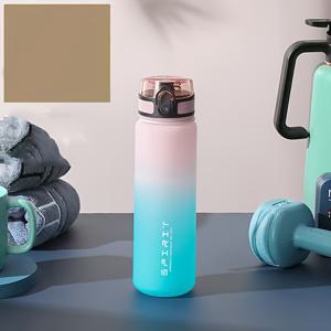 TEMU 그라데이션 스포츠 물병 - 500/650ml, 고온 저항성 스트로 & 손잡이, BPA 프리 PC 소재, 피트니스, 체육관, 야외 활동에 이상적