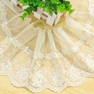 TEMU 1 야드 자수 메쉬 레이스 원단, 폭 13cm, DIY 의류, 커튼, 원단 장식 액세서리, 흰색 및 베이지색 옵션
