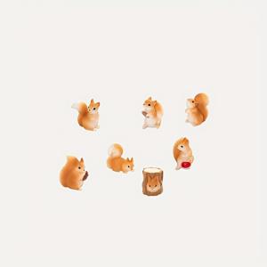 TEMU 7개 다양한 스타일의 창의적이고 귀여운 미니 레진 다람쥐 가족, 화분 장식, 홈 데코 핸드메이드 공예품, 정원 조경 오너먼트, 동물 소형 장식품, 정글 및 팜 스타일, 랜드스케이프 DIY 장식