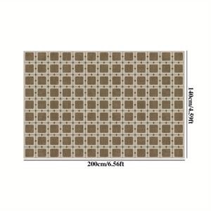 TEMU IT 모조 캐시미어 1개 1000g/m² 두께 1cm 80x120cm/31.49x47.2인치, 거실 침실 베드사이드 매트 프렌치 빈티지 체크 무늬 휴일 생일 선물용 거실 침실 라운지 옷장 스터디에 적합|거실장