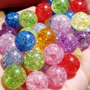 TEMU 500개 8mm 아크릴 크랙 버스트 비즈 - 독특한 유리 파손 효과가 있는 DIY 공예용 비즈, 주얼리 만들기 및 홈 데코, 장식 프로젝트용 스페이서 비즈, 생생한 색상의 반짝이는 마감