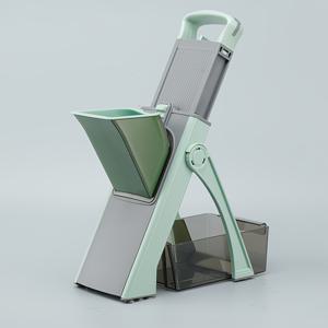 TEMU 조절 가능한 수동 야채 슬라이서 및 채퍼 - 스테인리스 스틸 블레이드, 감자, 프라이, 샐러드용 내구성 있는 플라스틱 식품 슬라이서 - 쉬운 슬라이싱 및 셰이딩, 야채 슬라이서 및 채퍼, 샐러드 준비, 현대적인 주방 용품, 쉽게 청소 가능한 소재|야채다지기