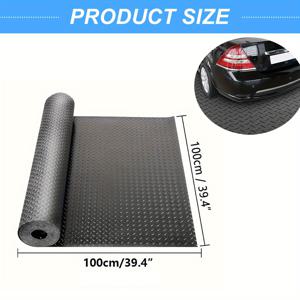 TEMU 1.5mm 두께의 PVC 미끄럼 방지 고무 바닥 매트 - 내구성 있는 홈짐, 창고 및 상점용 컷팅 가능 롤, 검정색 질감 표면, 운동실 바닥 매트, 텍스처 표면 매트, 내마모성 소재