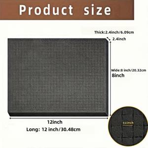 TEMU 툴 박스 폼 1팩 12 X 8 X2.4인치 박스 폼 라이너, 폴리에틸렌 툴 폼 시트, 서랍 라이너 폼, 툴 박스 개선 정리함 및 수납 도구 그림자 선택 및 뽑아내기 폼 삽입물 - 뽑아내기 프리큐브 폼 시트, 보드 게임 박스 수납 서랍을 위한 하단 - 커팅 가능한 폼 삽입물 툴 박스 쿠션, 카메라, 공예, 검은색 다양한 게임 상자, 툴 박스에 적합
