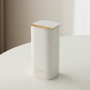 TEMU 조절 가능한 높이 조절형 프레스-리프트 화장품 정리함 - 조립 불필요한 메이크업 보관함, 브러쉬 홀더 포함, 내구성 있는 플라스틱 욕실용 화장대 정리함, 블랙 & 화이트, 디자인, 튼튼한 구조, 뷰티 애호가를 위한 화장대|책상|화장품정리함