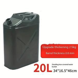TEMU 중량 10L/20L 모터사이클 및 자동차 연료 용기 - 내구성 있는 철 연료 용기, 안전한 뚜껑, 편안한 손잡이 및 야외 사용을 위한 투명한 용량 표시, 연료 보관, 강력한 디자인, 튼튼한 구조