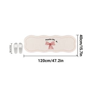 TEMU -1 소프트, 미끄럼 방지 지역 매트, '인기 생활' 디자인 - 핑크 리본 & 별 모티프, 침실, 거실 및 소파용 긴 직사각형 바닥 매트 - 어머니의 날 선물, 침실 장식에 이상적|장식 바닥 매트|소프트 텍스처 매트, 장식 바닥 매트