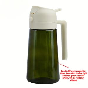 TEMU 2-in-1 유리 올리브 오일 디스펜서 & 스프레이어, 16oz - BPA 프리, 조명 차단 기능, 요리용 인체공학적 핸들, 에어프라이어 및 바비큐용, 그린 색상|에어프라이어|오일스프레이