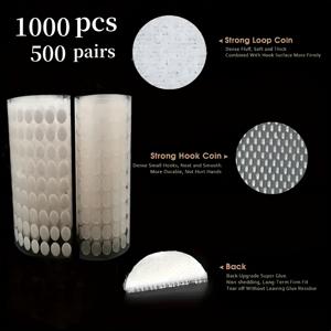 TEMU 1000개 (500쌍) 투명 자체 접착 고정자, 1cm/0.39인치 나일론 인터록킹 테이프, 가정, 사무실 및 교실 DIY 프로젝트, 가정 정리 | 투명 디자인 | 내구성 접착제