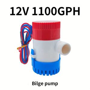 TEMU 1pc 12V 수중 배수 펌프 케이블 및 부속품 1100GPH 미니 전기 물 펌프 보트, 해상 비행기, 모터 홈, 하우스 보트 - 내구성 플라스틱, 저전압 작동, 설치가 쉬운 커넥터 포함, 해양 물 펌프 | 수중 펌프 | 내구성 플라스틱 펌프