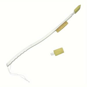 TEMU 브러시 헤드와 스펀지 발가락 세척기가 있는 긴 도달 거리 발 브러시 65cm - 구부리지 않고 발 세척하기