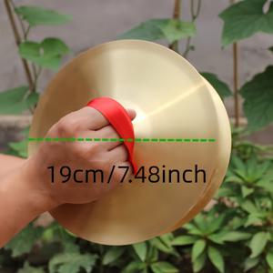 TEMU 15cm/19cm 구리 합금 타악기 한 쌍, 빨간 손잡이 - 전통 중국 음악 드럼, 광택 있는 황동 마감, 휴대용 케이스 포함, 축제 및 선물용, 문화 공연에 완벽 | 축제 분위기 | 빨간 손잡이 디테일