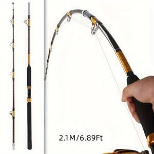 TEMU 1.8M/5.91FT 업그레이드된 낚시대, 슈퍼 하드 더블 풀리 가이드 아이즈, 30-50Kg의 파워 랭킹.|낚시대