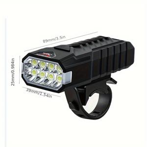 TEMU 3가지 조명 모드가 있는 전면 헤드라이트, 8개의 LED USB 충전식 자전거 헤드라이트, 산악 및 도로 자전거에 적합, USB 충전식 자전거 조명, 편리한 조명, 야간 라이딩을 밝히는, 야간 라이딩에 걱정 없이, 쉬운 설치