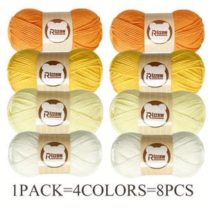 TEMU 8pcs 마카론 컬러 야른, 4줄 무게 400g/, 스카프, 스웨터, 가방, 담요, 여행 가방, 여름 가을 DIY 공예, 초보자 세트|스카프|DIY|뜨개실
