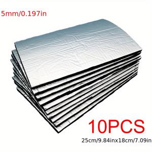 TEMU 10장 소음 차단 열 절연 매트 밴 방음 차단 보온 후드 보온 무소음 5mm, 이노바 자동차 보닛 열 및 소음 차단,자동차 보닛 열 절연, 엔진 열차단,진동 감쇠기,후드 라이너,부틸 시트 재료,블랙 자동차 매트, 사운드 댐핑,자동차 애호가,밴 소유자들