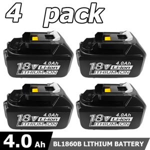 TEMU 마키타 18V 4.0Ah 고용량 교체 배터리 1/2/4팩 - 마키타 BL1890, BL1860, BL1850, BL1840, BL1830B, 181002 호환 리튬이온 건설 배터리 팩, 무선 드릴, 톱, 헤비듀티 도구용 장시간 사용 가능
