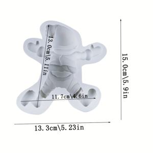 TEMU 1pc 초대형 3D 산타 클로스 실리콘 몰드 5.9 인치 X 5.23 인치 퐁당 케이크 장식 금형 주방 용품 베이킹 도구 컵케익 탑 장식 웨딩 생일 파티 장식 금형 재사용 가능