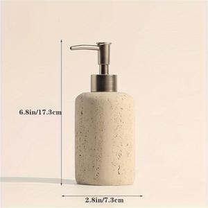 TEMU 우아한 대리석 질감 레진 비누 디스펜서 펌프 포함 - 손세척, 샴푸 및 로션용 리필 가능 욕실 정리함 - 골드 악센트가 있는 슬릭 화이트 디자인, 욕실용 비누 디스펜서