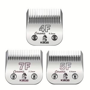 TEMU KBDS 사이즈 7F/5F/4F 분리형 애완견 그루밍 클리퍼 세라믹 블레이드 세트, 안디스, 하이니거, 오스터 A5, 라우베, KM10 시리즈 클리퍼와 호환 가능, 컷 길이 1/8