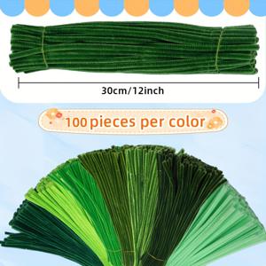 TEMU 크래프트용 350/700 카운트 7가지 그린 파이프 클리너, 접이식 셔닐 로드 파이프 클리너, DIY 공예 및 청소용 크리스마스 공예 파이프 클리너, 셔닐 스템