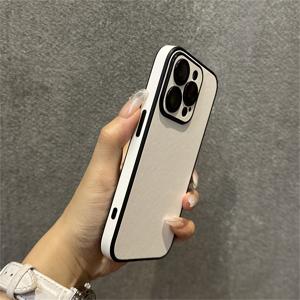TEMU 아이폰 17, 16, 15, 14, 13, 12, 11 프로 맥스용 우아한 솔리드 레더 폰 커버, 카메라 보호 및 미끄럼 방지 디자인, 컬러 조화된 소프트 백 케이스, 폰 케이스, 폰 케이스, 핸디 커버, 폰 커버|아이폰케이스