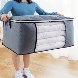 TEMU 접이식 이불 보관 가방 - 내구성 있는 비섬재, 집용 담요 및 옷을 위한 지퍼 조직자, 옷장 조직 솔루션, 옷 조직자 | 지퍼 보관 가방 | 내구성 있는 보관 가방, 이불 보관