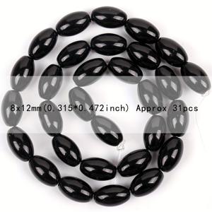TEMU 8x12mm(0.315*0.472인치) 31개 컬러풀 아게이트 칼세도니 쌀 모양 스톤 라운드 비즈, 주얼리 만들기 DIY 팔찌 목걸이 액세서리용