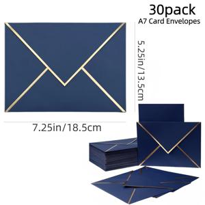 TEMU 30개 A7 봉투, 5.25x7.25 인치 V-노치 포일 가장자리 고급 자가 밀봉 메일러, 초대장, 인사말, 사진, 졸업식, 생일 등용 종이